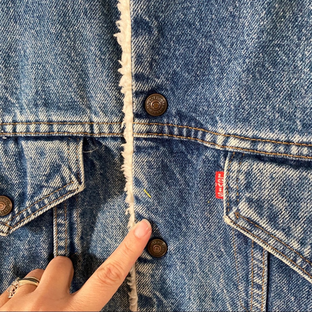 Vintage LEVIS Sherpa Lined Jean Jacket Unisex USA - Picture 13 of 14